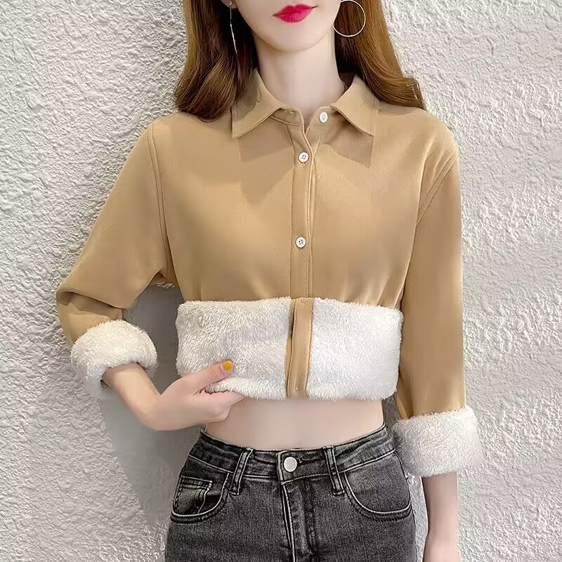 Thermal Long John - Camicia solida da donna spessa e