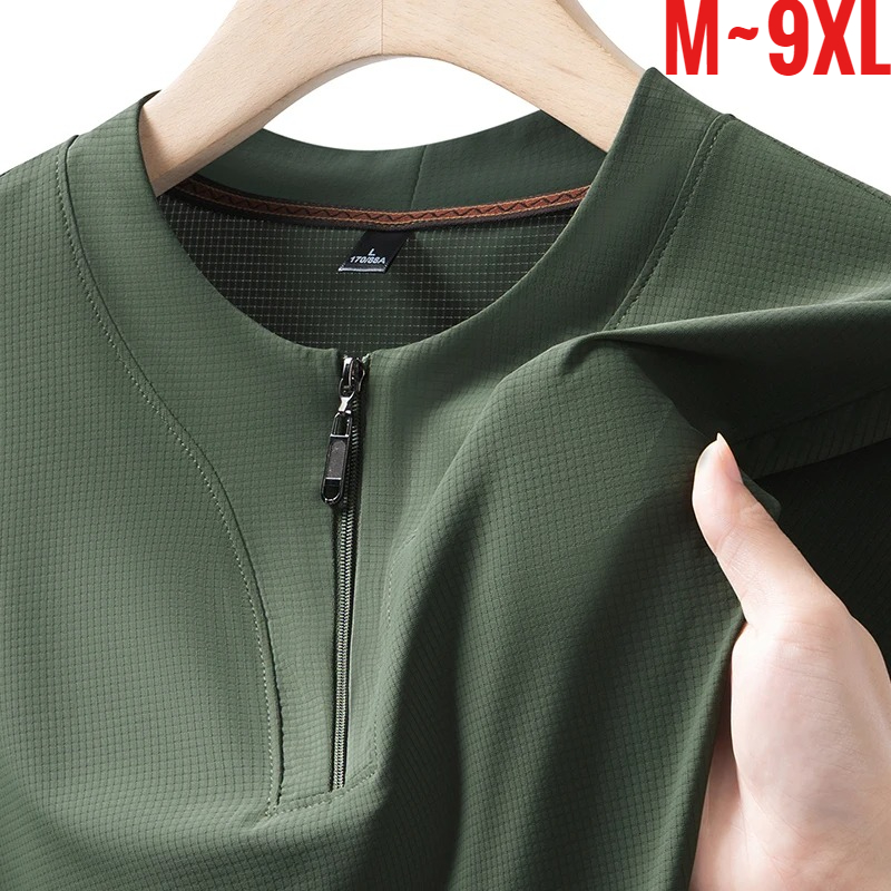 T Shirt Tight Fit - Maglietta Henley da uomo taglia 9XL