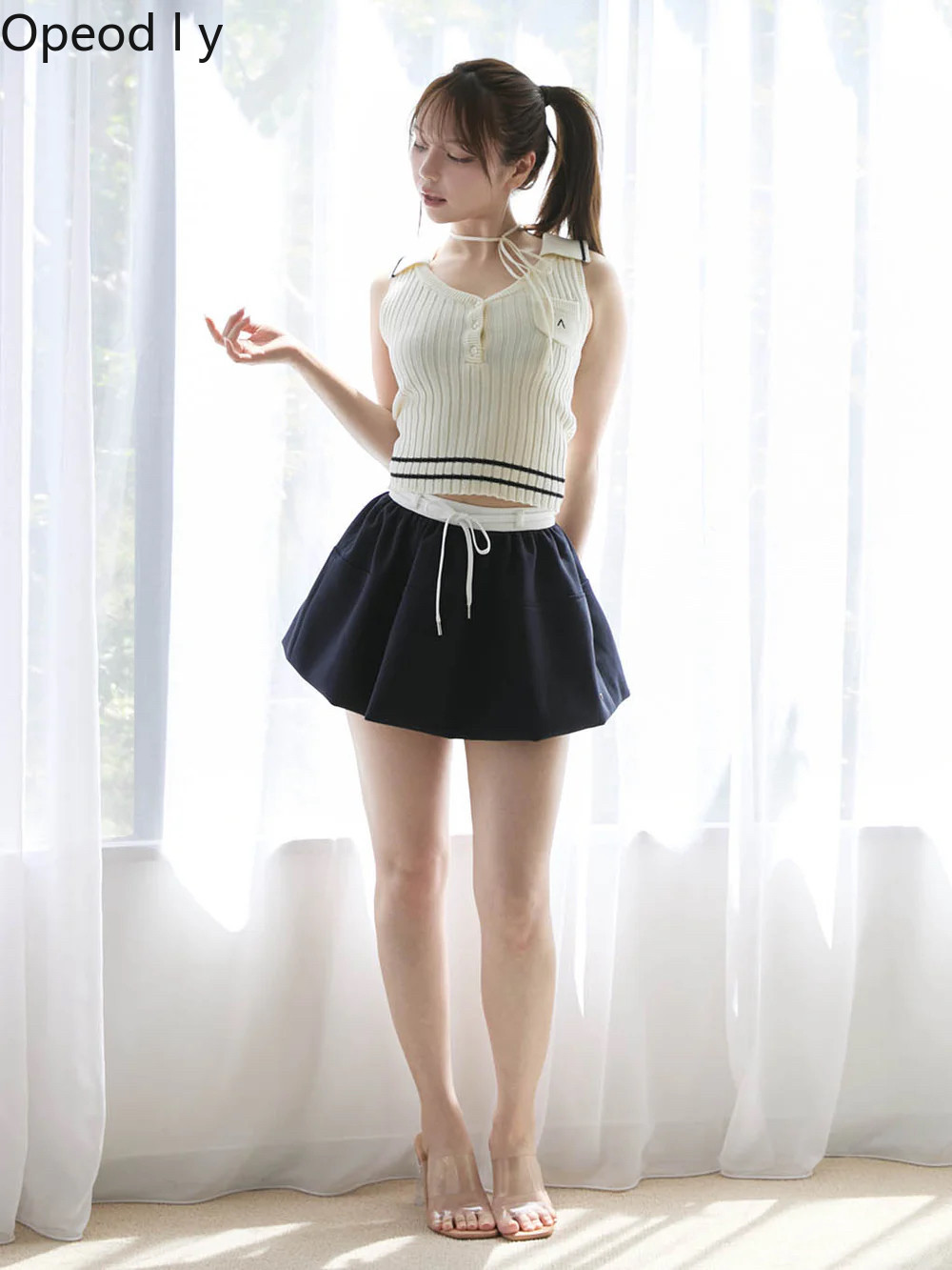 Suspender Tank Top - Top a Canotta Lavorato a Maglia