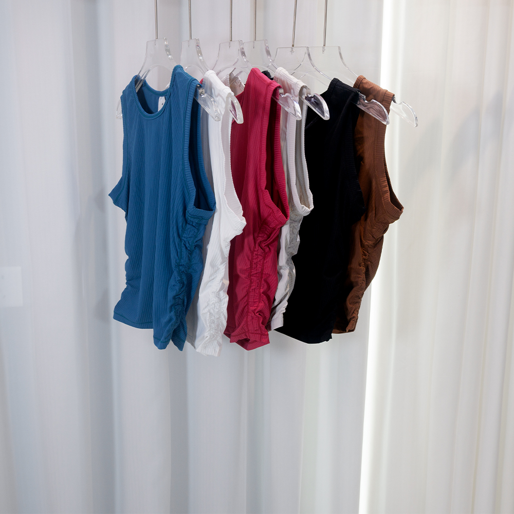 Tank Top Ribbed - Top Canotta Estivo a Costine Senza