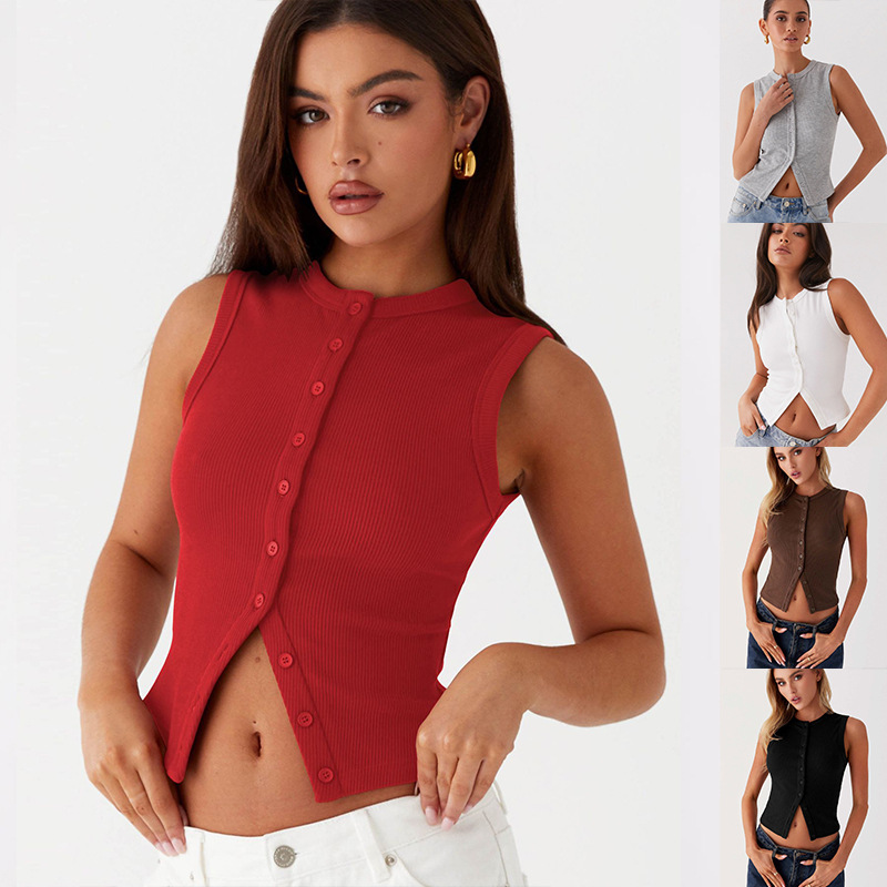 Top Corto a Costine con Botton - Tank Top Ribbed recensione e prezzo