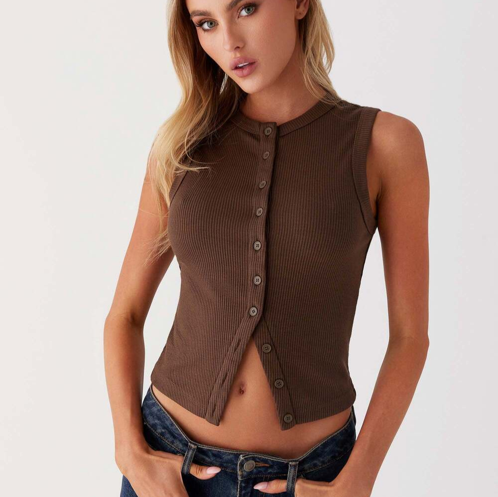 Top Corto a Costine con Botton - Tank Top Ribbed recensione e prezzo